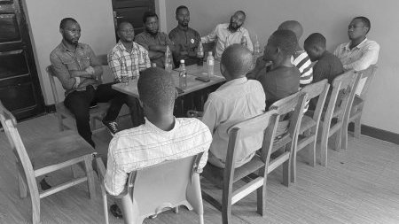 Men's talking circles at APEF